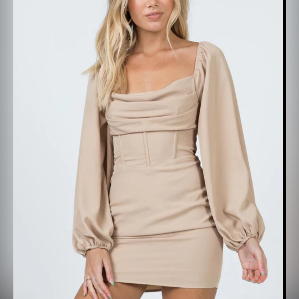 PRINCESS POLLY Lillie Long Sleeve Mini Dress - Size 4